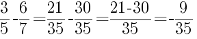 Решение дробей 3/5 минус 6/7